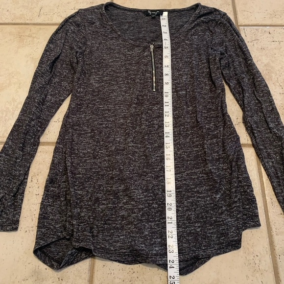 Lily Morgan Heathered Gray Quarter-Zip Long Sleeve Top - Size M/M - Picture 5 of 5